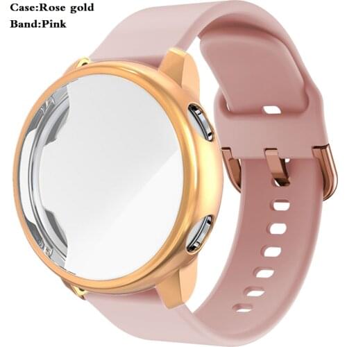 Case+strap for Samsung Galaxy Watch Active 2 44mm 40mm Smart Watch Silicone band +Case cover Galaxy Watch Active2 Full coverage