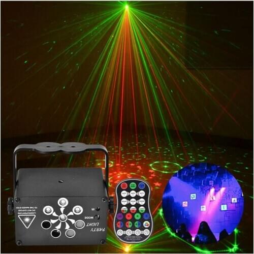 Disco Light LED Laser Stage Projector Lamp USB Rechargeable Wedding Birthday Party DJ Lamp Halloween Decoration With UV Effect