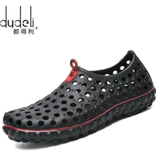 DUDELI Mens Summer Hollow Out Breathable Beach Sandals Casual Outdoor Slippers sandals men male 2021
