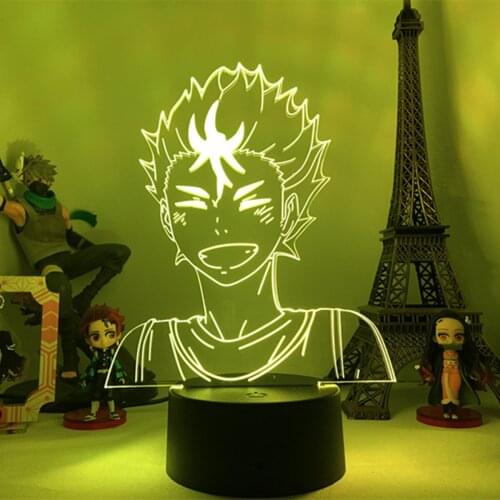 Haikyuu Nishinoya Yuu Figure 3d Lamp Anime for Kids Child Bedroom Decor Nightlight Rgb Colorful Desk Led Night Light Manga Gift