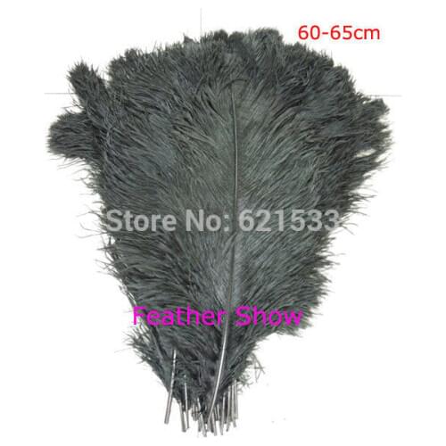 Hot!20pcs High Quality Natural OSTRICH FEATHERS Dyed Black Colour 24-26inches/60-65cm