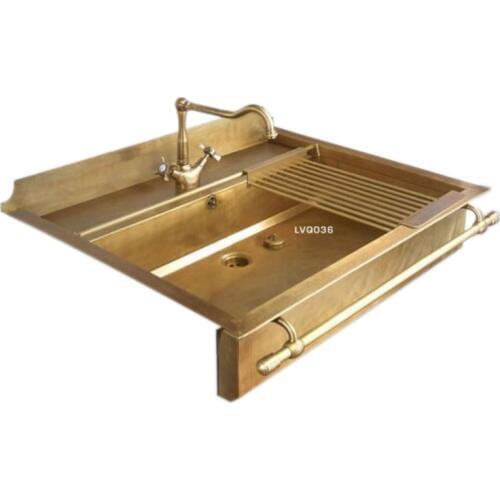 Customized Italian brass kitchen sinks undermount table basin in the table basin corner basin brass sink