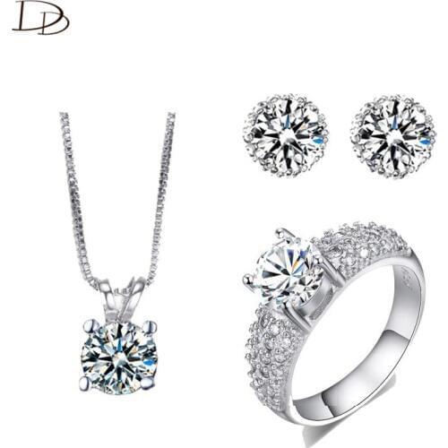 Exquisite jewelry sets for women wedding engagement white gold color zircon jewellery parure bijoux femme wholesale ASM018