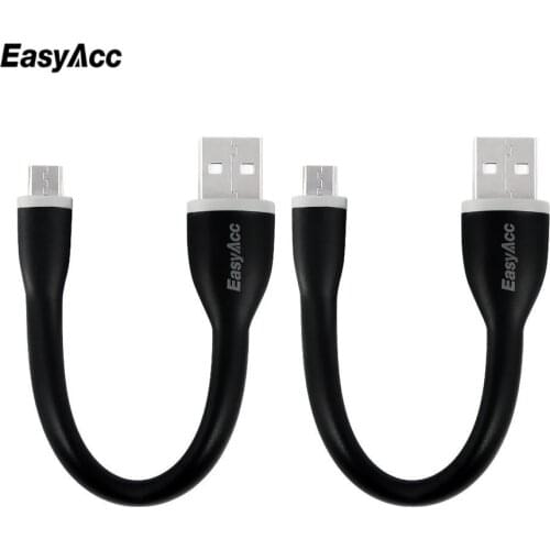 Big Sale EasyAcc 2pcs Micro USB to USB Cable Fast Charger Data Transfer For Power Bank USB Cable Black Gray Cable For Andriod