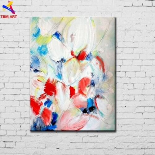 Flower Picture Large Hand painted Modern Abstract Oil Painting on Canvas for Living Room Wall Art Home Decoration Gift SL087