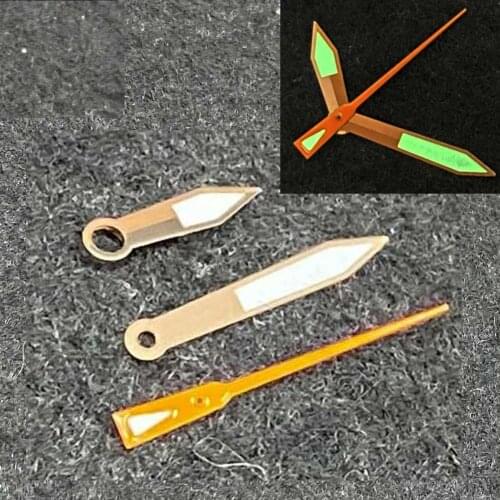 Watch Hands Pointer Needle Kit for NH35/NH36/4R36 Movements Green Luminous Rose Gold Orange Seconds Watch Hands DIY Repair Part