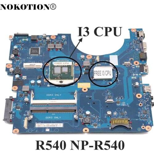 NOKOTION BREMEN-C For samsung R540 NP-R540 Laptop Motherboard HM55 DDR3 free cpu BA92-06381B BA92-06381A BA41-01219A