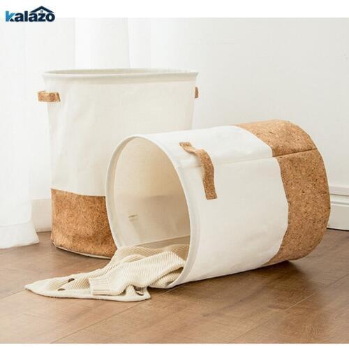 Nordic simple wind cotton and linen stitching Toy sundries foldable storage basket storage basket small large