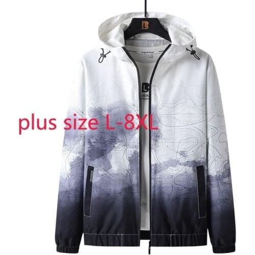 New Arrival Super Large Spring And Autumn Young Men Fashion Casual Camouflage Printed Hooded Jacket Male Plus Size L-6X 7XL 8XL