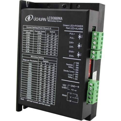 New 3 Phase Stepper Drive 20-80VDC 5.8A LC3088MA fit NEMA23 NEMA34 Stepper Motor Better Heat Sinking for DIY CNC Router