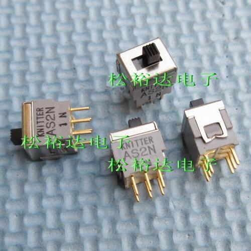 Original new 100% AS2N import slide switch 2 gear 6pin