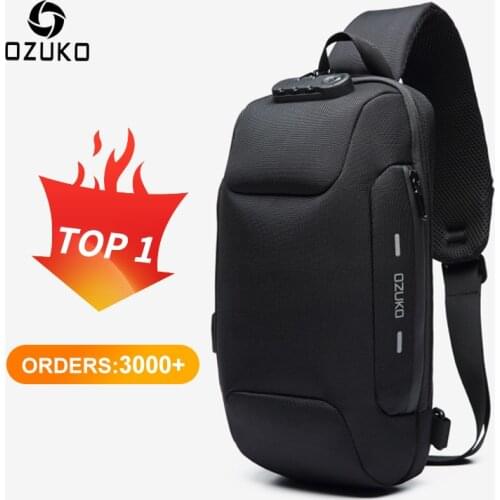 OZUKO 2021 New Multifunction Crossbody Bag for Men Anti-theft Shoulder Messenger Bags Male Waterproof Short Trip Chest Bag Pack