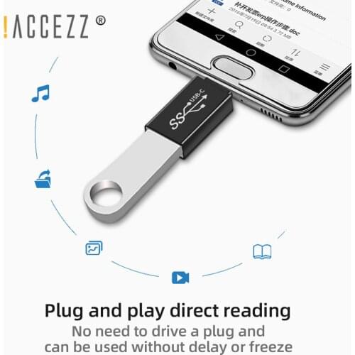 !ACCEZZ USB C OTG Adapter Type C Male To USB 3.0 Female For Macbook Pro Air Samsung S20 S10 Huawei Type-C OTG Cable Converter
