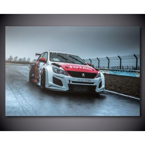 Peugeot 308 TCR Race Racing Sport Car wall Art canvas decoration poster prints For living room home bedroom decor painting