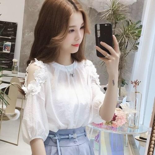 Casual womens chiffon top womens solid color short-sleeved ruffled bat wing short shirt