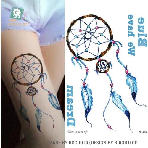 Rocooart Large Tribe Style Fake Tattoo Women Tatuagem Taty Henna Tatoo Sketch Totem Waterproof Temporary Tattoo Stickers For Men