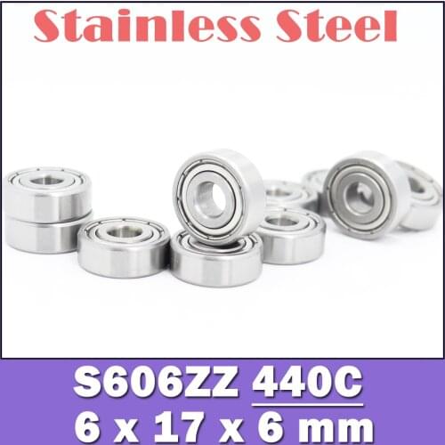 S606ZZ Bearing 6*17*6 mm ( 10PCS ) ABEC-1 440C Roller Stainless Steel S606Z S606 Z ZZ Ball Bearings
