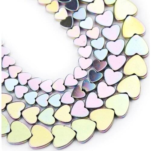 Heart Shape Light Purple Hematite Natural Stone 6/8/10mm Charm Loose Spacer Beads For Jewelry Making Diy Bracelets Accessories