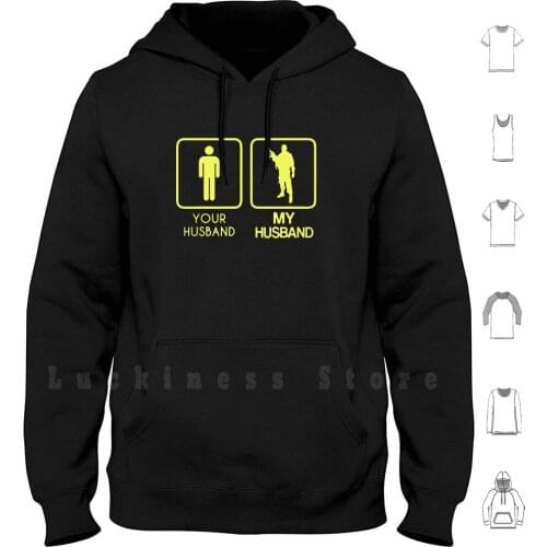 My Husband Soldier Hoodie Long Sleeve My Husband Soldier