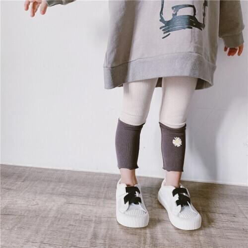 Girls Cotton Leggings Wear 2020 Autumn New Childrens Sunken Stripe Casual Pants