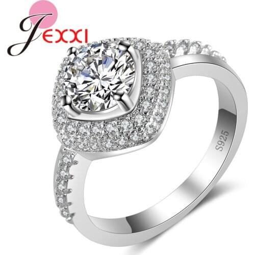 High Quality Fashion Rings Jewelry 925 Sterling Silver Pink White Cubic Zirconia CZ Crystal Bridal Wedding Engagement Ring