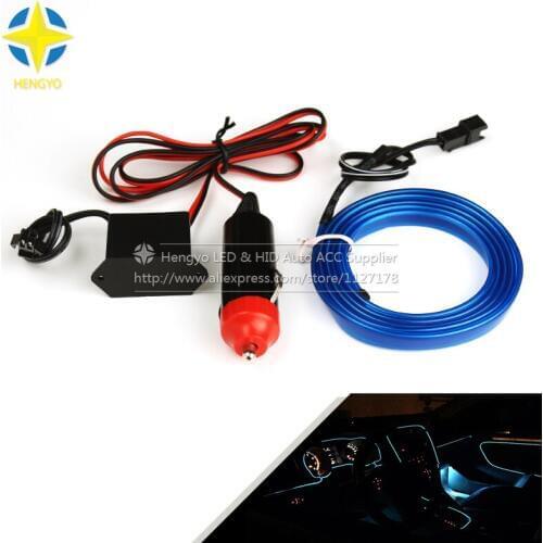 1M 3M 5M Flexible Neon Light 6mm EL Wire Rope Tube Holiday Party & Car Decor Lighting LED Neon Strip Light With Cigarette Lighte