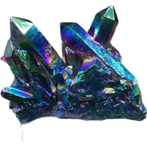 1pc New Colorful Electroplated Vug Crystal Quartz Specimen ElectroplatingCrystal Clusters Decoration Gift Healing