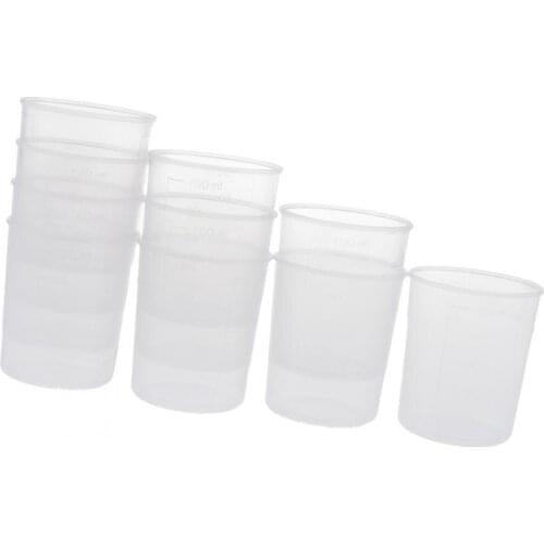 10Pcs Clear Plastic Reusable Mixing Measuring Cups Liquid Epoxy Resin Hobby Craft Casting Jewelry Making Diy Tools(100ml)