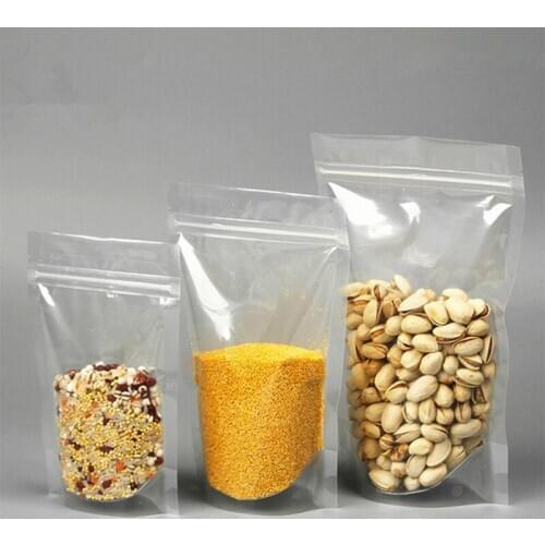 100pcs High Clear Stand up Plastic Ziplock Pouch Transparent Gift Pouch Herbal Toys Fidget Spinners Packaging Bag