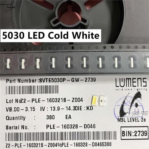 50PCS LED Backlight Edge LED Series 3V 5030 SVTE5030P-GW Cool white TV Application