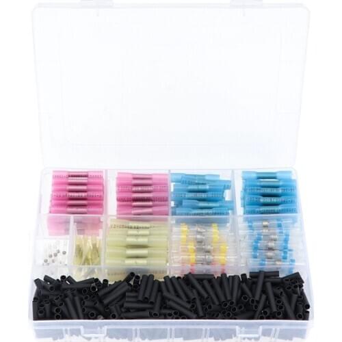640PCS Assorted Heat Shrink Connectors Waterproof Solder Wire Connectors + Heat Shrink Butt Crimp Connectors Set