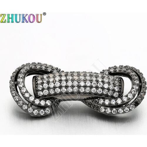 8*32mm Brass Cubic Zirconia Spacer Beads Connectors DIY Jewelry Bracelet Necklace Making, Model: VW11