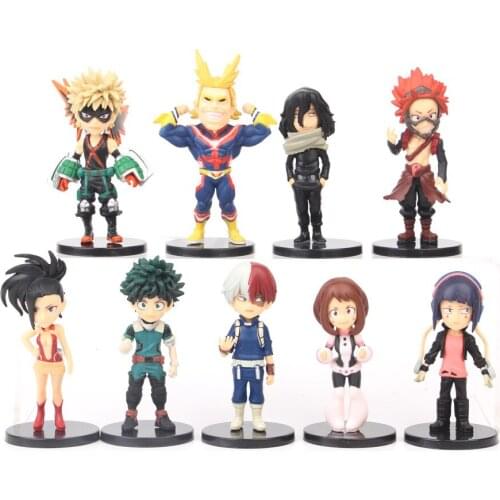 9PCS/set Anime My Hero Academia doll model PVC Cosplay Toys Gift for friends/kids/fans
