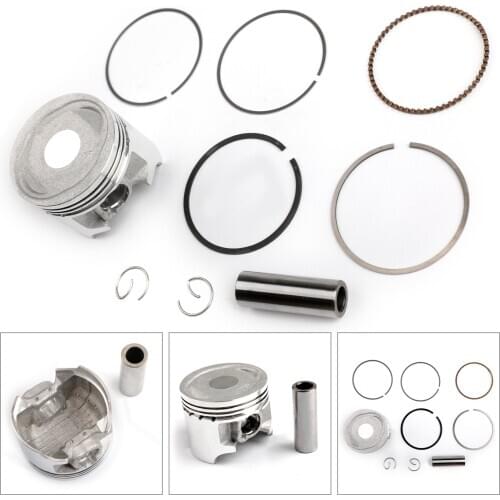 Artudatech Bore Size STD 52.00mm 42A Piston Kit For Suzuki AN125 +0.25 +0.75 Oversize AN 125 1995-2000 Scooter Parts