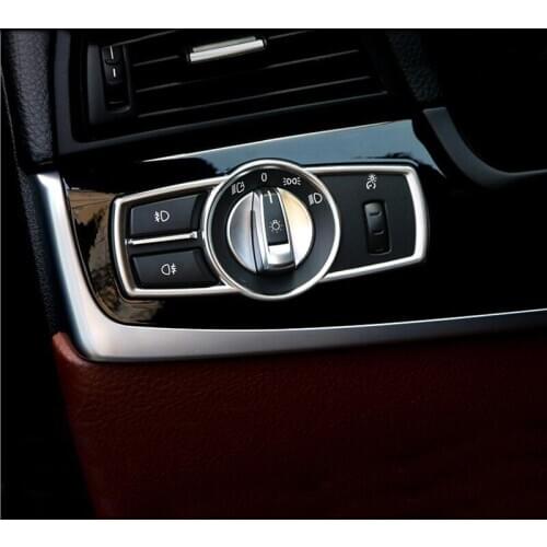 Car Styling Headlight Switch Buttons Decorative Frame Cover Trim Interior Molding Sticker For BMW X3 X4 F25 F26 5/7 series F10