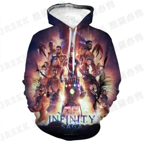 Marvel Comics The Avengers Hoodies Men Women Children Iron Man Thor Captain America 3D Print Pullover Long Sleeve Sweatshirts