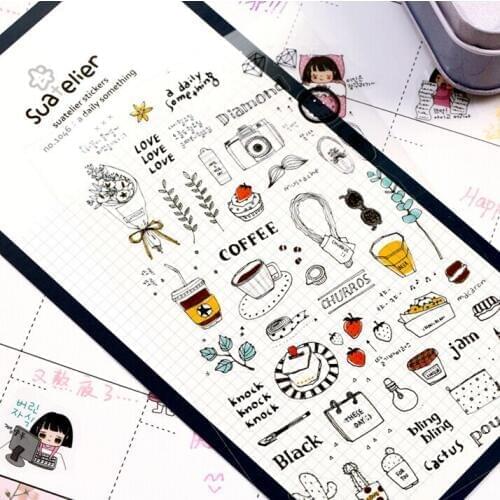 A Daily Something Decorative Sticker Set Diary Album Label Sticker DIY Scrapbooking Stationery Stickers Escolar