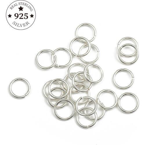 20pcs Genuine Real Pure Solid 925 Sterling Silver Open Jump Rings Split Ring For Key Chains Jewelry Making Findings Accessories
