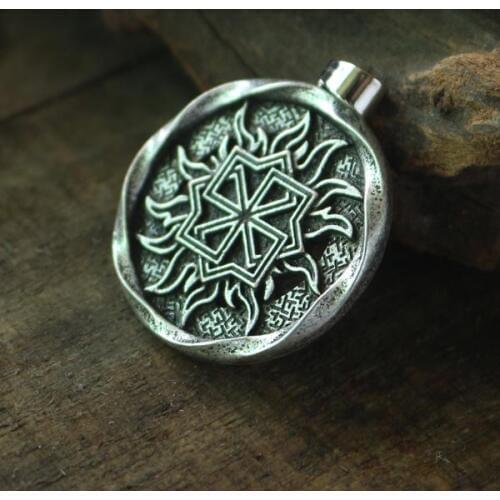Lanseis 10pcs Slavic jewelry,Slavic amulet pendant ,Molvinets talisman charm slavic symbol, shield from bad ,norse men necklace