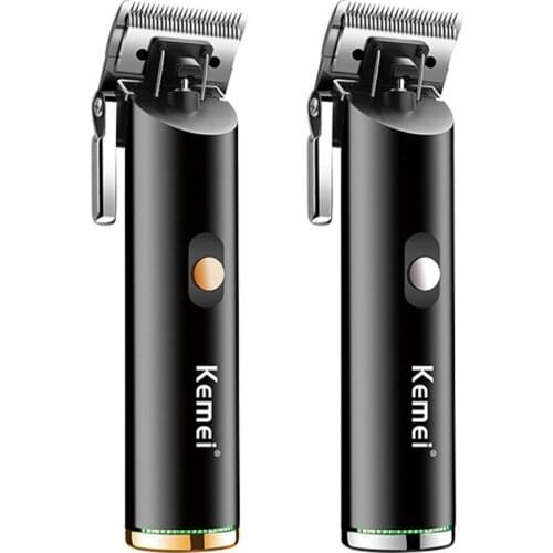 Kemei Barber All-Metal Hair clipper Cord or Cordless Use Professional Hair Trimmer Rechargeable Electric Hair Cutting Machine
