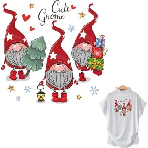 Cute Ghome Iron On Christmas Transfers Diy Heat Transfer T-Shirt Jeans Decoration New Fashion Washable Sticker On Clothes