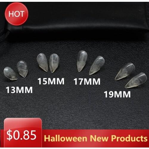 Adult Kids Halloween Vampire False Teeth Horrific Party Costume Transparent Dentures Cosplay Fangs Resin Fangs New