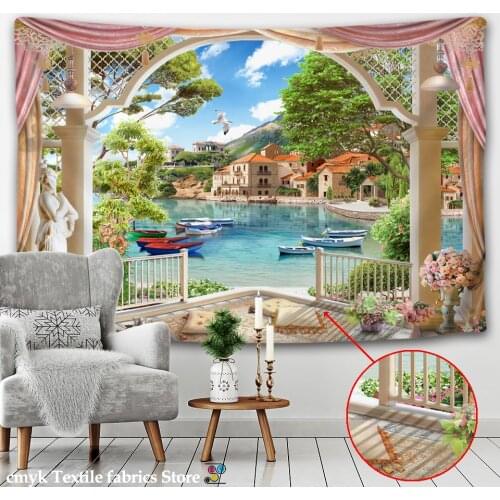 3D Wall Hanging Boheme Mandala Tapestry Flowers Vine Beach Hippie Tapestry Sea Wall Hanging Dorm Decor Living Room Art Gobelin
