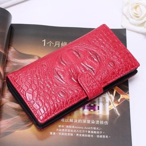 OUSSON 2021 Multi-Color Fashionable Casual Large Capacity Leather Women Long Wallet Crocodile Pattern Zipper Long Leather Wallet
