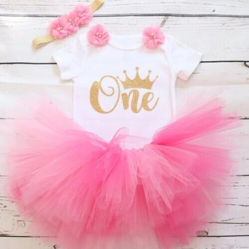 Girls Dress Little Girls Dress Letter One Baby Birthday Dress Summer Tutu Dress Christening Gown Cute Baby Girl Clothes