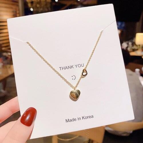 Simple Elegant Golden Heart Pendants Necklaces For Women Fashion Party Jewelry 2021 New Good Gift