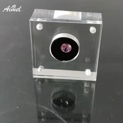 Transparent Diamond Jewelry Display Box Gem Storage Box Acrylic Stone Organizer Showcase Gemstone Gift Box With Magnet Lid