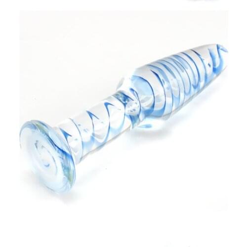 Transparent blue glass Anal butt plug crystal dildo Female male adults masturbation Sex toys for women men couple gay