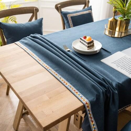 Christmas Table Cloth for Wedding Party Hotel Thick Solid Tablecloth American Table Cover Rectangular Table Covers Nordic