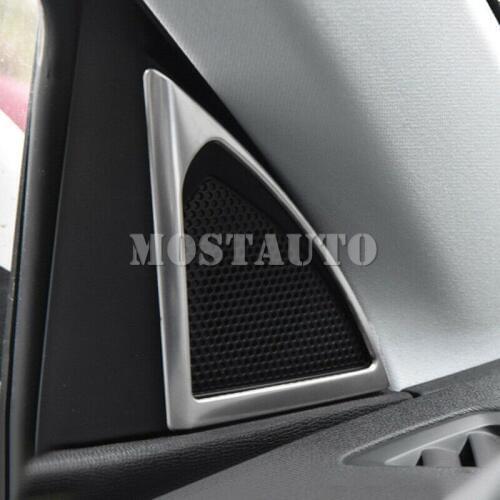 Silver Stainless Steel Door Stereo Speaker Cover For Peugeot 3008 GT 3008 Access Active Allure 5008 5008 GT 2017-2018 2pcs